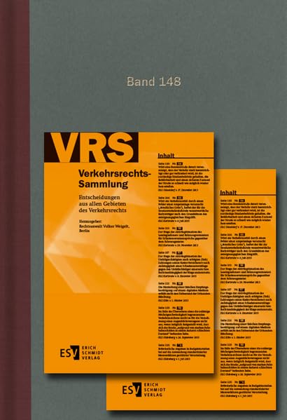 Verkehrsrechts-Sammlung (VRS). Entscheidungen aus allen Gebieten des Verkehrsrechts / Verkehrsrechts-Sammlung (VRS) Band 148: Entscheidungen aus allen Gebieten des Verkehrsrechts