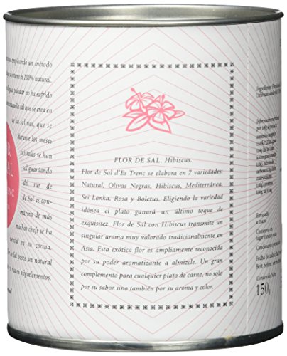 Gusto Mundial Flor de Sal d’Es Trenc Hibiskus Salz 150g | unbehandeltes, naturbelassenes Meersalz aus Mallorca | Mit getrockneten Hibiskusblüten | Gourmetsalz