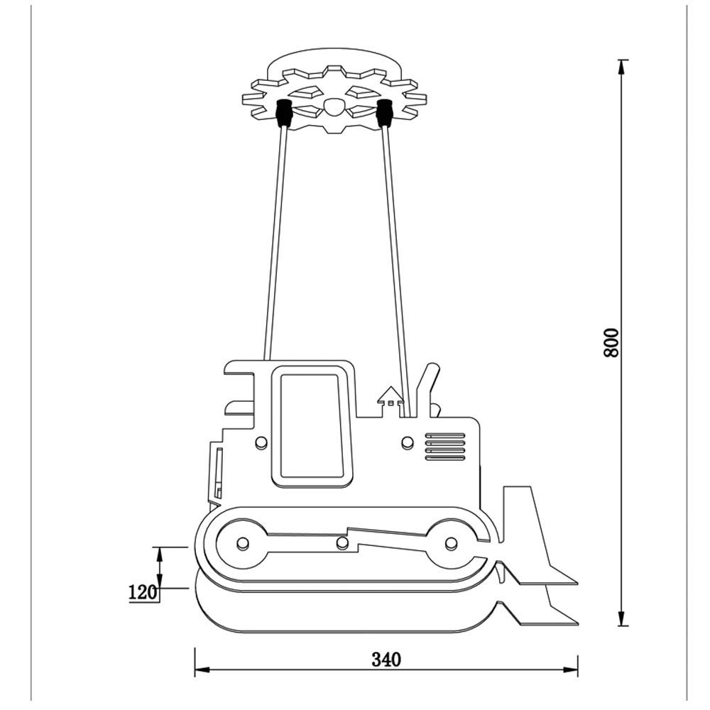wonderlamp W-A000120 Lámpara de Techo Infantil Excavadora