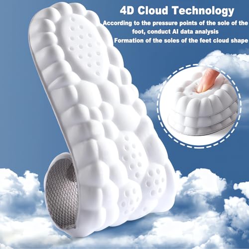 Image of Cloud Soles Memory Foam Insoles for Men /Women - Arch Support Shoe Inserts with Acupressure Massage Foot Pain Relief & Fatigue Reduction for Sports /Running(US-Unisex-8-8.5)