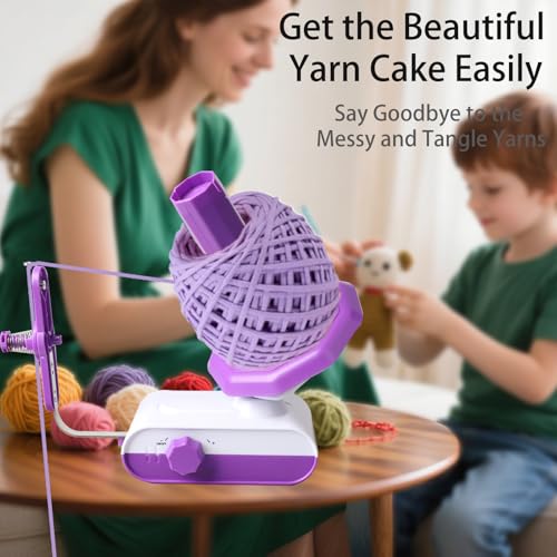Enrouleur de fil électrique automatique violet pour machine à crocheter sans effort