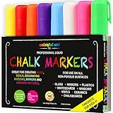 Increíble versatilidad ideal para niños: Los marcadores Colorful Art de tiza líquida y de colores neón son muy divertidos, no son tóxicos, no tienen olor y durarán más que otros rotuladores de tiza líquida con su enorme capacidad.Los marcadores de cristal te permiten decorar cualquier superficie corriente no porosa, incluyendo etiquetas para tizas, espejos, escaparates, pizarras, pizarras blancas, metal y más, haz tu propio lienzo.