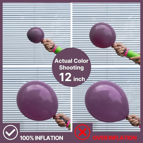 Image of PartyWoo Dusty Purple Balloons 100 pcs Different Sizes of 18 12 10 5 Inch Dark Purple Latex Helium Balloon Arch Kit Garland for Baby Shower Halloween Butterfly Birthday Party Decorations Purple-F50