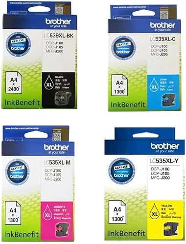 Brother LC539XL Black & LC535XL Cyan/Magenta/Yellow Combo set