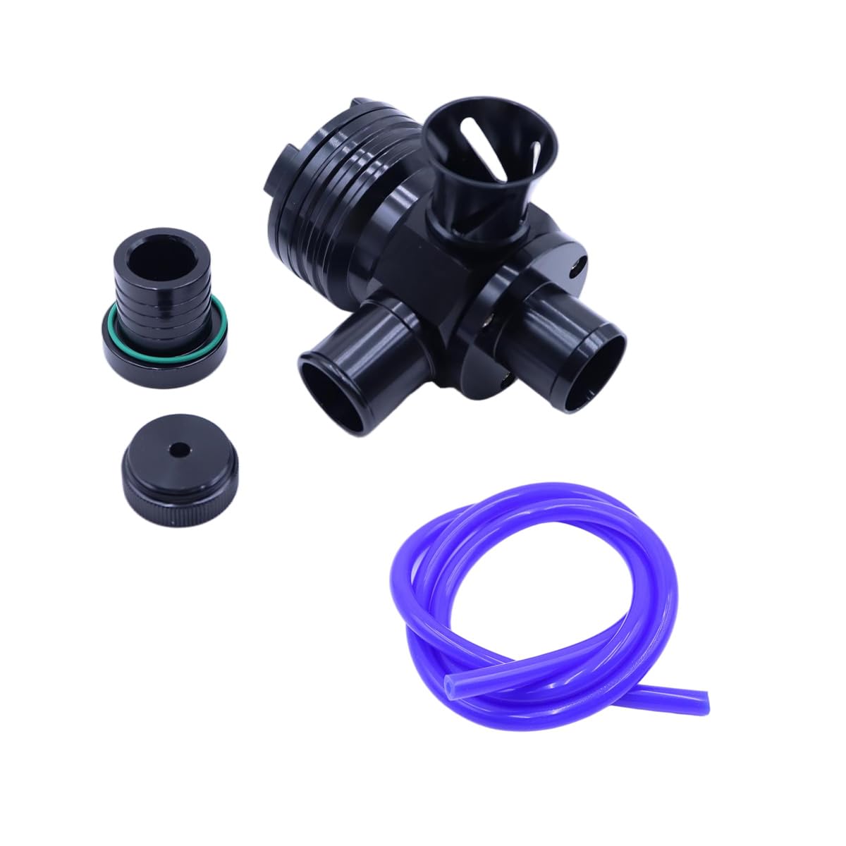 Valvola di deviazione turbo blow-off in alluminio nero, valvola di spinta dell'aria per motori 1.8T e 2.7T, sostituzione dello sfiato atmosferico del turbocompressore dell'auto.