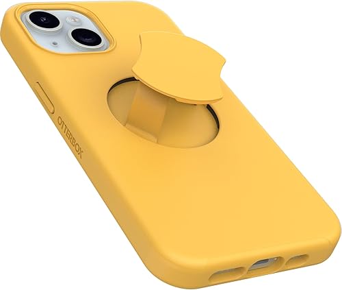 Miniatura 5 de OtterBox Funda OtterGrip Symmetry Series para iPhone 15, iPhone 14 y iPhone 13 - ASPEN GLEAM (naranja), agarre integrado, funda elegante, se ajusta