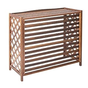 Air Conditioner Covers for Outside Units Fence Solid Wood Material Shutters Privacy Screen Outdoor Hide Air Conditioner Rainproof and Sunproof (Size : X-Large)