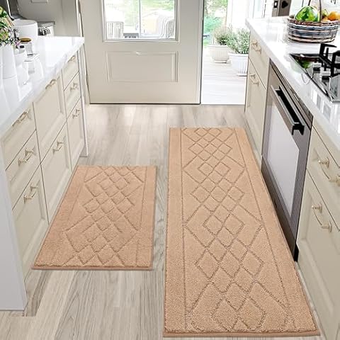 BEQHAUSE Non-Slip Kitchen Mats Set Cover