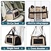 Petsfit Transportbox Katze kleine Hunde leicht Hundetasche Flugzeug für kleine Hunde Katzen Transporttasche Hundetragetasche,Tragetasche Hund Flugtasche mit Schutzgurt & erweiterbare Matte, S/Khaki