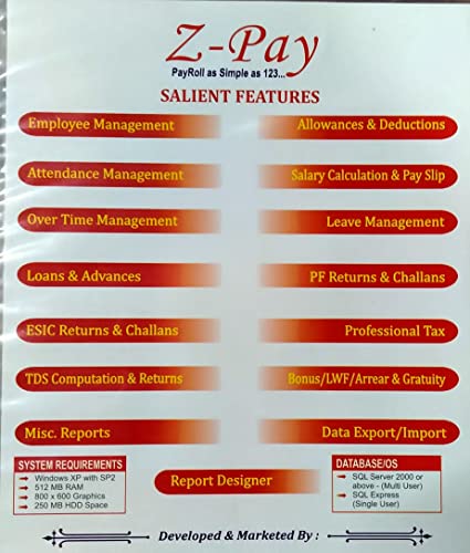 Z-Pay PayRoll Software (Starter Edition Single User) Five Company Unlimited Employees - Image 2