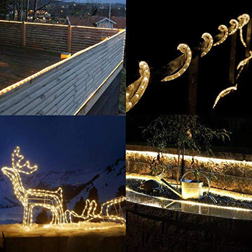 XUNATA 220V-240V LED Lichterschlauch Licht Leiste 36LEDs/m IP65 Wasserdicht Schlauch Seil Lichter für Innen Außen Garten Party Weihnachten Deko（Warmweiß，3M