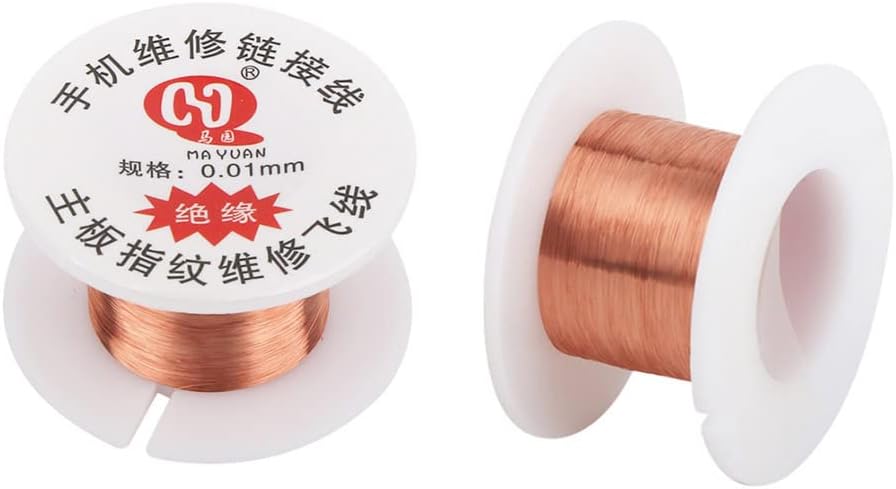 0.01mm + 0.02mm Ultra Thin Insulation Copper Soldering Wire for Mobile Phone Computer PCB Link Jump Wire Repair Tools