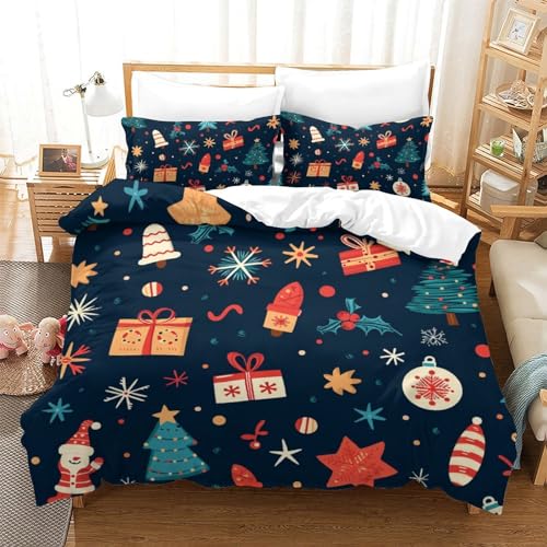 Parure housse de couette Noël 3D imprimée en microfibre double - 2