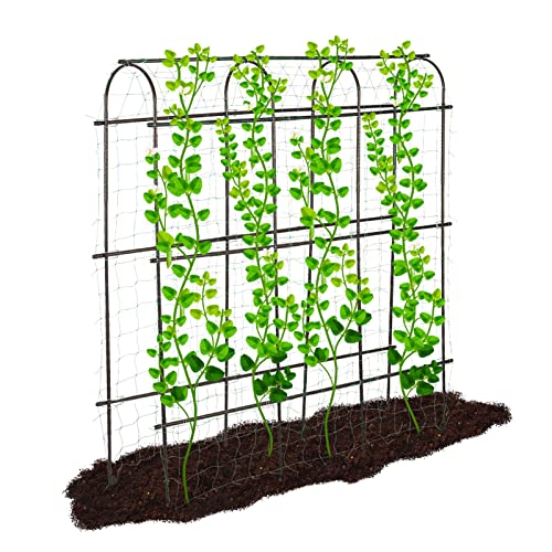 Lalahoni Garden Cucumber Trellis Large 6ft Tall Metal Trellis for Climbing Plants Support Vegetable Peas Fruit Vine Outdoor A-Frame Trellis,