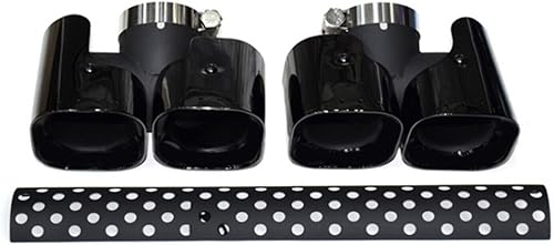 Miniatura 2 de Tubos de punta de silenciador de escape doble de cola trasera negra para Land Rover Defender 90 110 130 2020-23 Tubo de extremo de salida doble de