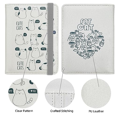 Image of WALNEW Passport Holder for Travel, RFID Passport Cover Wallet for Women Men, PU Leather Passport Book Card Holder Case with Pen, Travelling Essentials for Flying