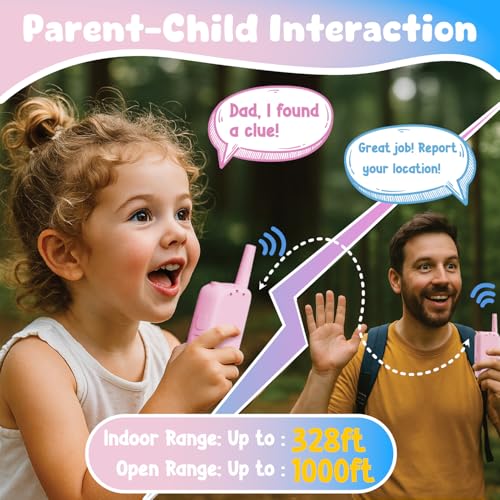 Image of Video Walkie Talkies for Kids, 2 Pack Rechargeable Walkie Talkies with Screen, Indoor Outdoor Toy for 3 4 5 6 7 8 9 10 Year Old Girl, Christmas Birthday Gifts for Girls Age 3-12 (Pink)
