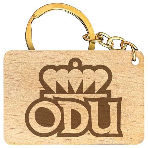 R and R Imports Old Dominion Monarchs Engraved Flat Wood Keychain 1.5” x 2.5” Officially Licensed Collegiate Product 4-Pack