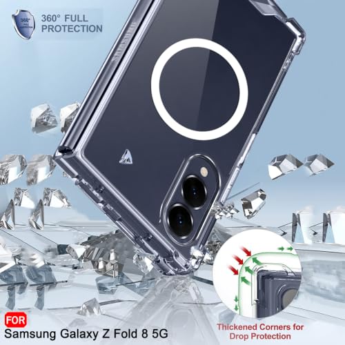 Image of TheGiftKart Crystal Clear Back Cover Case for Samsung Galaxy Z Fold 8 5G Compatible with MagSafe | Shock Proof 360 Protection | Hard Back Cover Case for Samsung Z Fold8 (PC & TPU, Transparent Bumper)