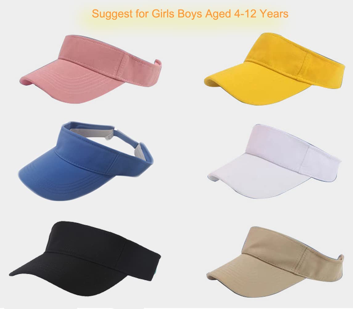 Sombrero de visera para niños de 4 a 12 años, visera de golf, anti UV, sombrero de verano para playa, sombrero de protección solar de ala ancha, gorra ajustable con visera a presión, gorra