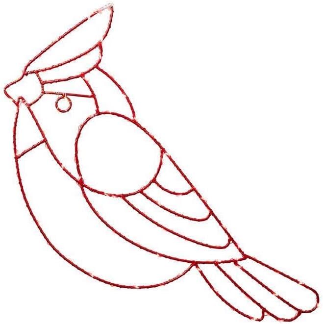 LED Lighted Cardinal Window Silhouette for Christmas, Double Sided, Indoor/Outdoor