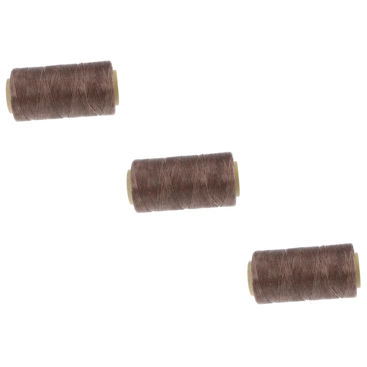 STOBOK 3pezzi Filo Cerato Piatto Per Cucito Pelle Filo Da Cucire Cera No Marrone Per Progetti Fai Te Riparazioni e Rilegatura Resistente e Versatile Per Artigianato Pelle
