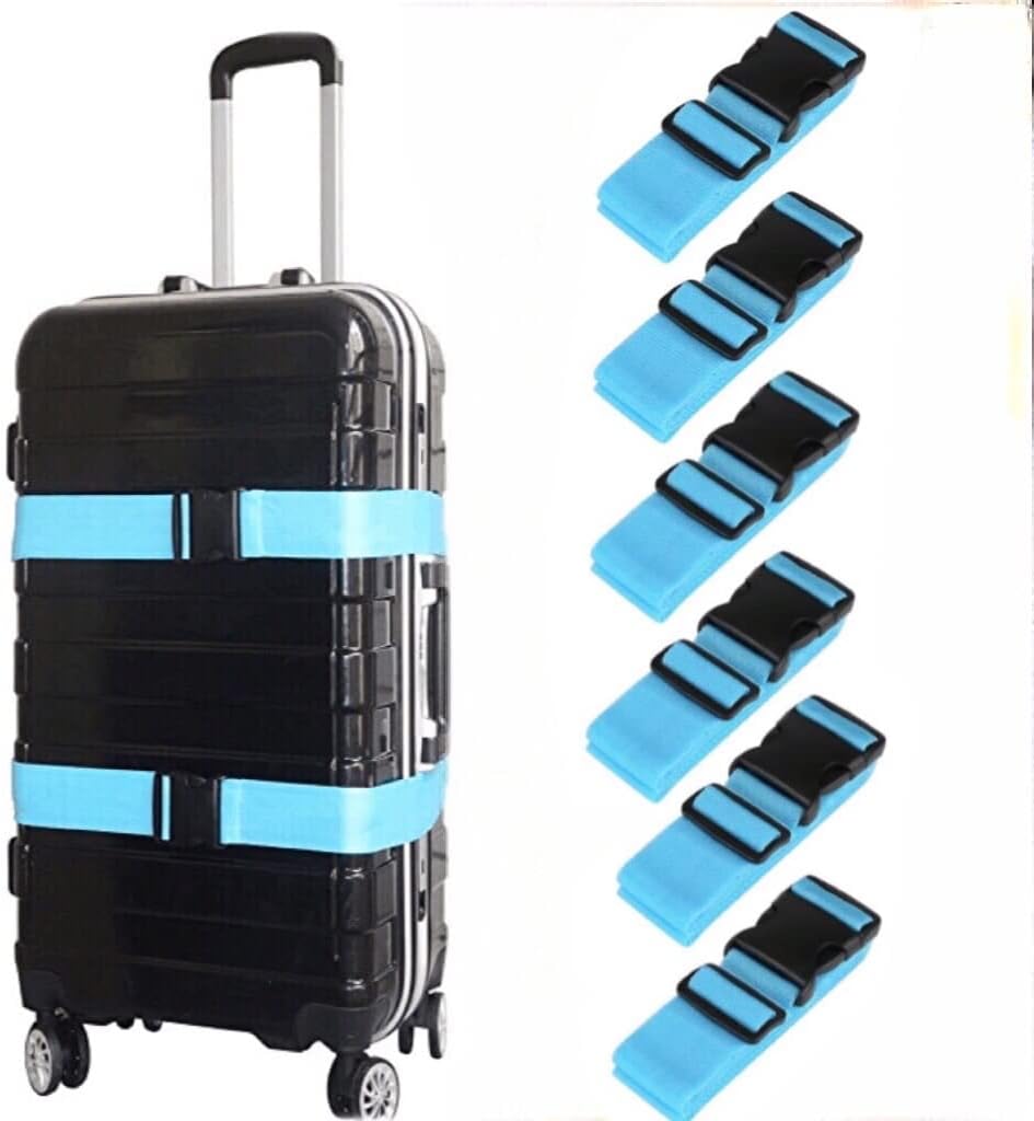 iDocare 6 Pack Luggage Straps for Suitcases, Luggage Straps, TSA
