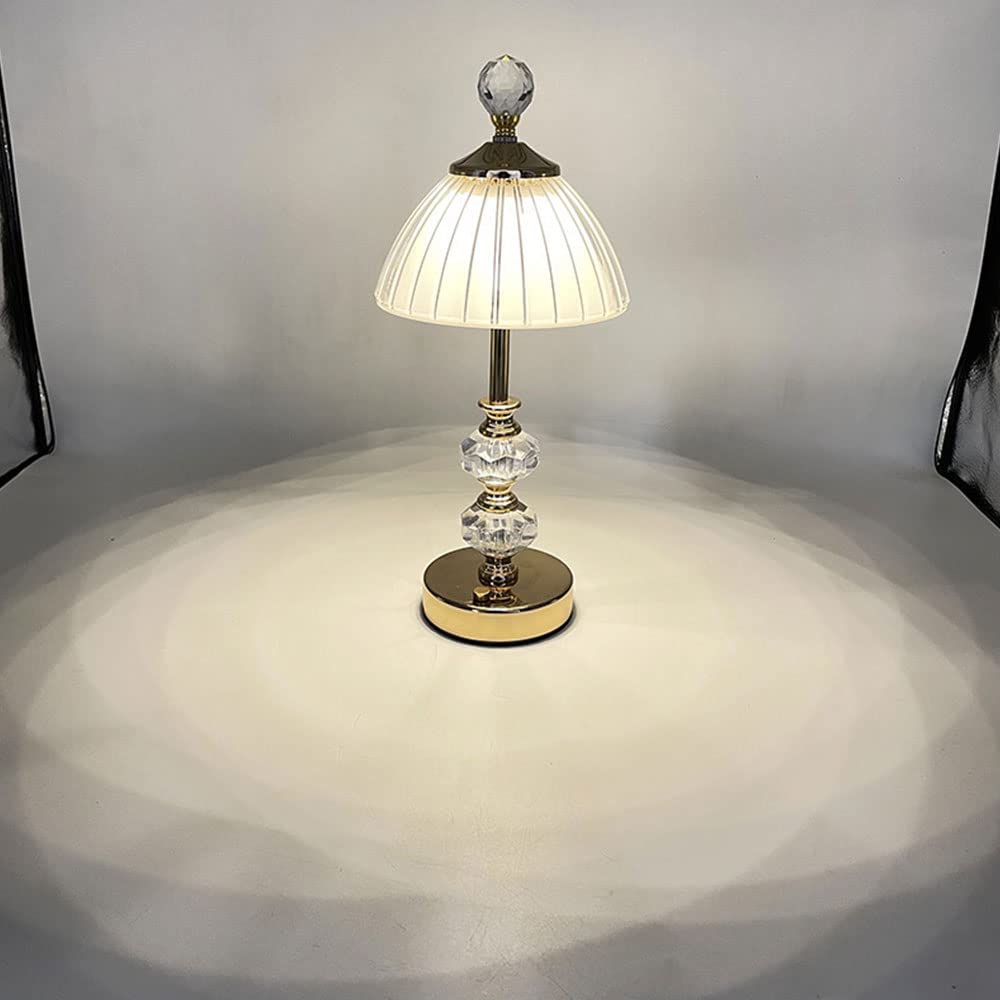 Diamentowa kryształowa lampa stołowa LED przenośna akumulatorowa lampa biurkowa 3 kolory ściemniana bezprzewodowa lampa biurkowa z dotykowym światłem