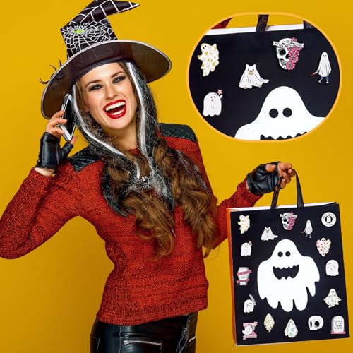Image of 20 Pcs Halloween Pins Skull Spooky Skeleton Horror Dark Goth Ghost Brooch Pins for Women Men Bag Jacket Backpack Hat Pant Clothes Accessories