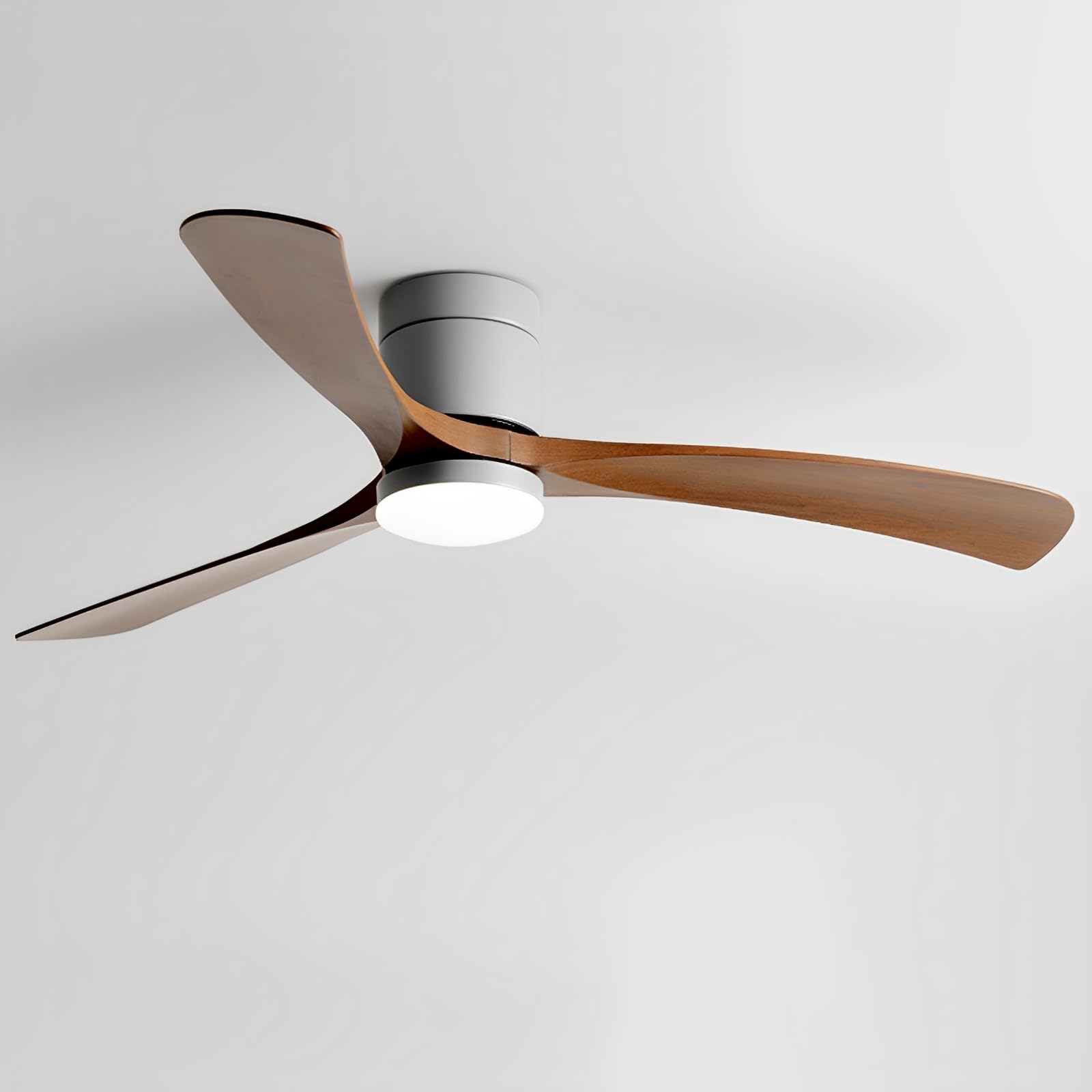 Pilanp Modern Remote Ceiling Fan with 28W LED Light Nordic Quiet Ceiling Fans Low Profile Ceiling Fan Light ABS Blades for Living Room Dining Room Bedroom Lounge