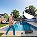 DEBERG Swimming Pool Basketball Hoop Set Height-Adjustable Portable Pool Basketball Hoop Poolside with Shatterproof Backboard and Stainless Steel Rim/Bracket, Includes a Ball and Air Pump