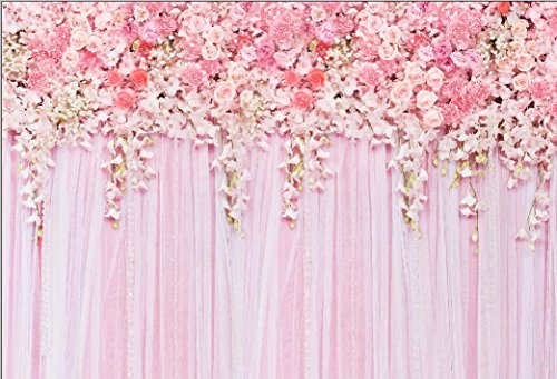 Telón de fondo con diseño de flores para decoración, de HUAYI, telón de fondo para fotos en bodas, fiesta de bienvenida de bebé, mesa de postres Cover