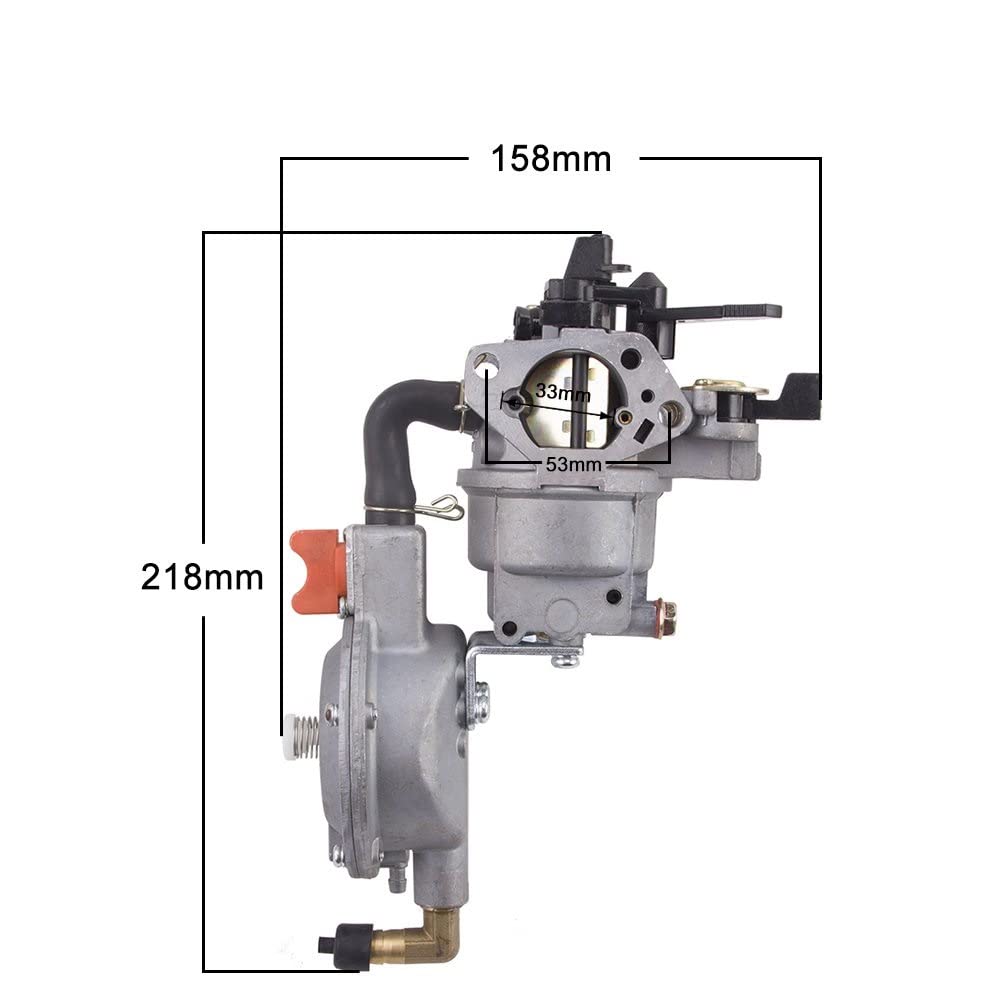 Montaje Carburador 5KW 188F 190F para LPG para Piezas Generador Bomba 13HP Carburador Combustible Dual Motor Agua Aceite Gas Doble Propósito para Kit Conversión NG Carburador