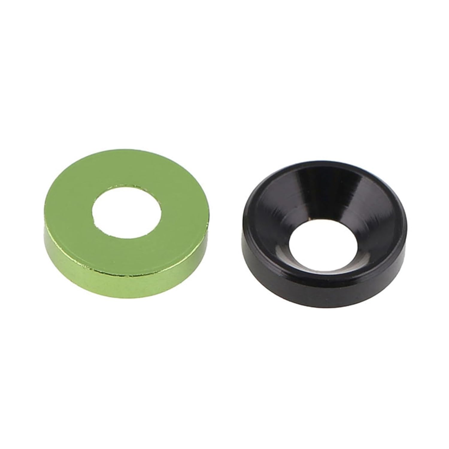 Cone Cup Countersunk Washers, Countersunk Head Washer Aluminum Spacer for Screw M2-M5 Multicolor Pack of 5-30 Pcs(Green,M2-30PCS)