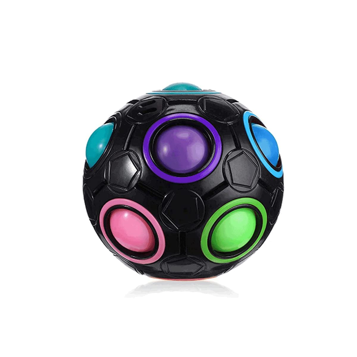 Beauenty Magic Rainbow Ball cube Fidget Toy Puzzle Magic Rainbow Ball (Black)