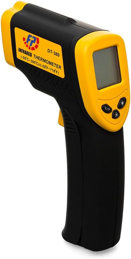 Footopian Lasergrip Dual Laser Non-Contact Instant Digital Readout Thermometer Infrared Digital Temperature Gun Cooking BBQ Meat Baking Kitchen Food Oven Black and Orange