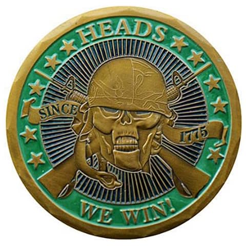 Wooer Skull Head YES&NO Flipping Challenge Game Coin,Commemorative Badge Collection Toy Cover