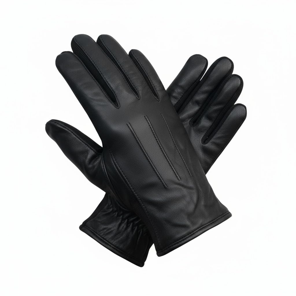 Emporium Leather Women's Black Genuine Leather Gloves Fully Lined Winter Warm (Small, )