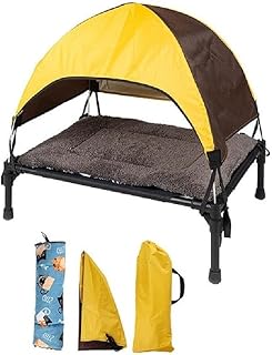 Outdoor Camping Dog Tent Elevated-Dog Bed with Removable Canopy-Portable Cooling Raised Pet Cot Bed for Dogs and Cats Portable Pet Tent