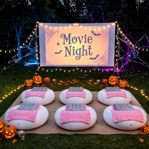 Chicplaid 15 Pcs Outdoor Movie Night Kit Backyard Movie Night Set for 6