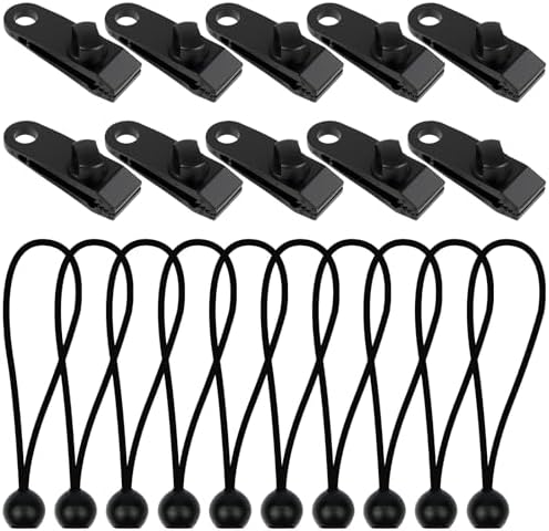 HOTUT Lot de 20 Clip pour Bâche Tente, 10pcs Pince pour Bâche Pin...