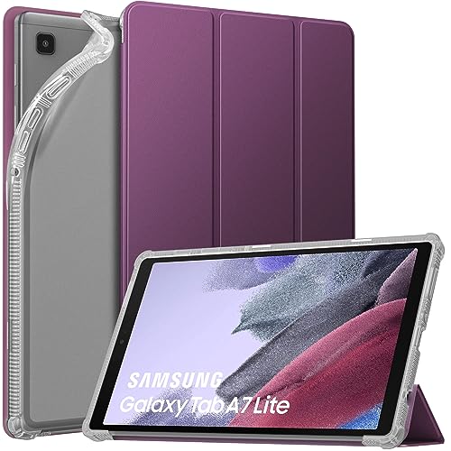 Image of MoKo Case Fits Samsung Galaxy Tab A7 Lite 8.7 inch 2021, Eggplant Purple | Slim Lightweight Smart Case Trifold Stand Case with Soft TPU Translucent Frosted Back Shell for Galaxy Tab A7 Lite