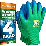 GRÜNTEK Winter-Arbeitshandschuhe Wasserdicht, Gefüttert mit Thermo-Innenfutter - Latex Gartenhandschuhe Winterschutzhandschuhe | Schutzhandschuhe, Kälteschutz Grip für Garten, Arbeit, Baustelle