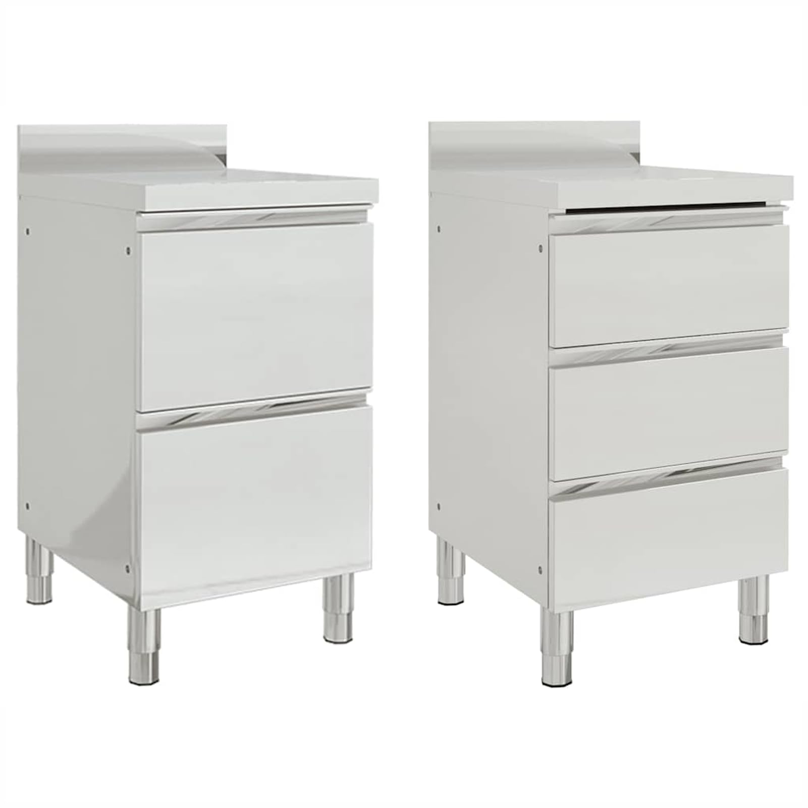 Edelstahl-Küchenschrank mit Schubladen, Silber, 50x60x95-96cm, für Küche und Gastronomie 3081934