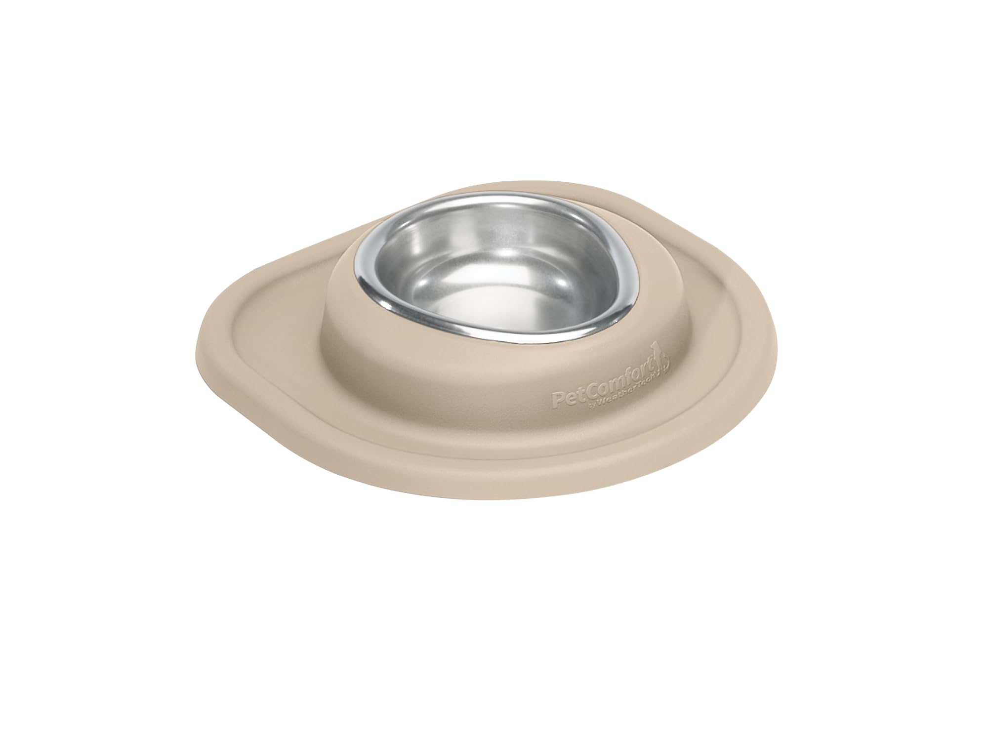 WeatherTech Single Low Pet Feeding System - Heavy-Duty Dog &amp; Cat Food/Water Bowl - 8 oz (1 Cup) Tan (SL0801TN)