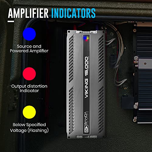 Banda 1-Channel Vehicle Audio Bass Amplifier - High-Powered Mono Bass Amplifier W/Subsonic Filter And Low Pass Filter Stable At 1 Ohm, Led Indicators, Sound Specialization - Banda Viking15000 #TOP2