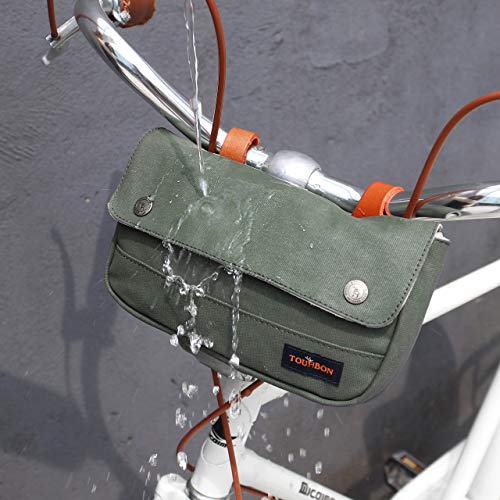 Tourbon Water Resistant Canvas Bike Front Tube Handlebar Tool Bag #TOP6
