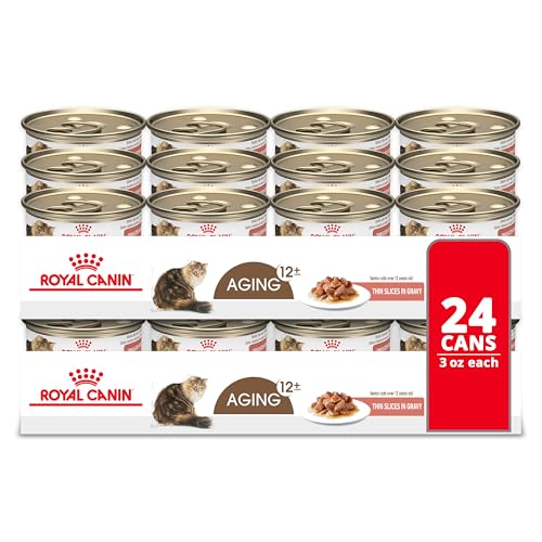 Royal Canin Feline Health Nutrition Aging 12+ Thin Slices In Gravy Canned Cat Food, 3 oz Can (24-count)