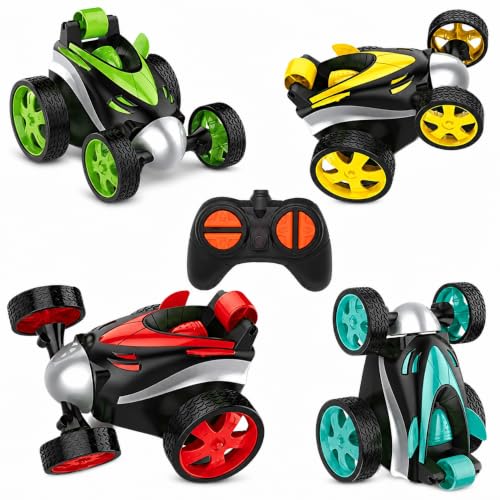 Image of Rechargeable 360 RC Stunt Car for Kids | Double-Sided Flip, Drift & Spin | 4WD High-Speed Off-Road Remote Control Car with LED Lights & Sound | Durable Toy for Boys & Girls Age 4-12 Indoor & Outdoor