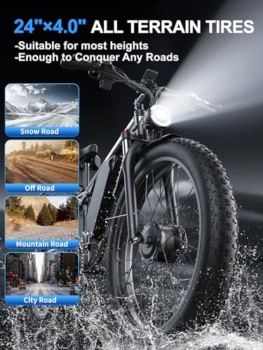 E·Bycco 6000W Peak Dual Motor Electric Bike for Adults, 52V
